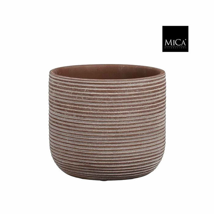Mica Decorations Bloempot Samuel - 18x18x16 cm - Terracotta - Bruin