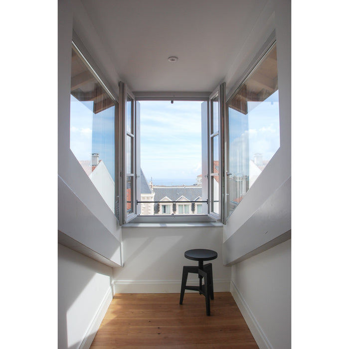 MINT Furniture Kruk SCREW BENCH S 38 × 38 × 45 (59) cm,  Zwart