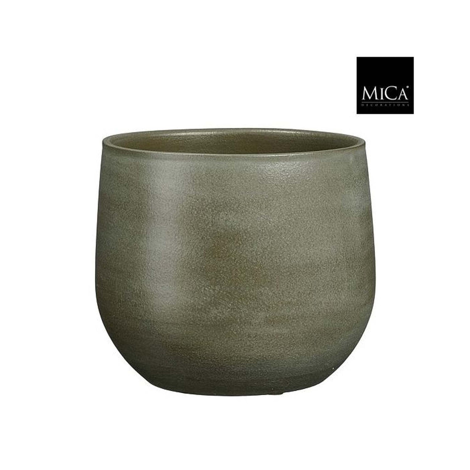 Mica Decorations Bloempot Sevilla - 24x24x21 cm - Terracotta - Donker Groen