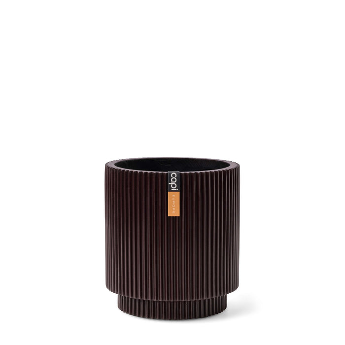 Capi Europe - Vaas cilinder Groove  - 19x21 - Zwart rood