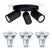 Philips Pongee Opbouwspot - Incl. Philips LED Lamp - 3 Spots
