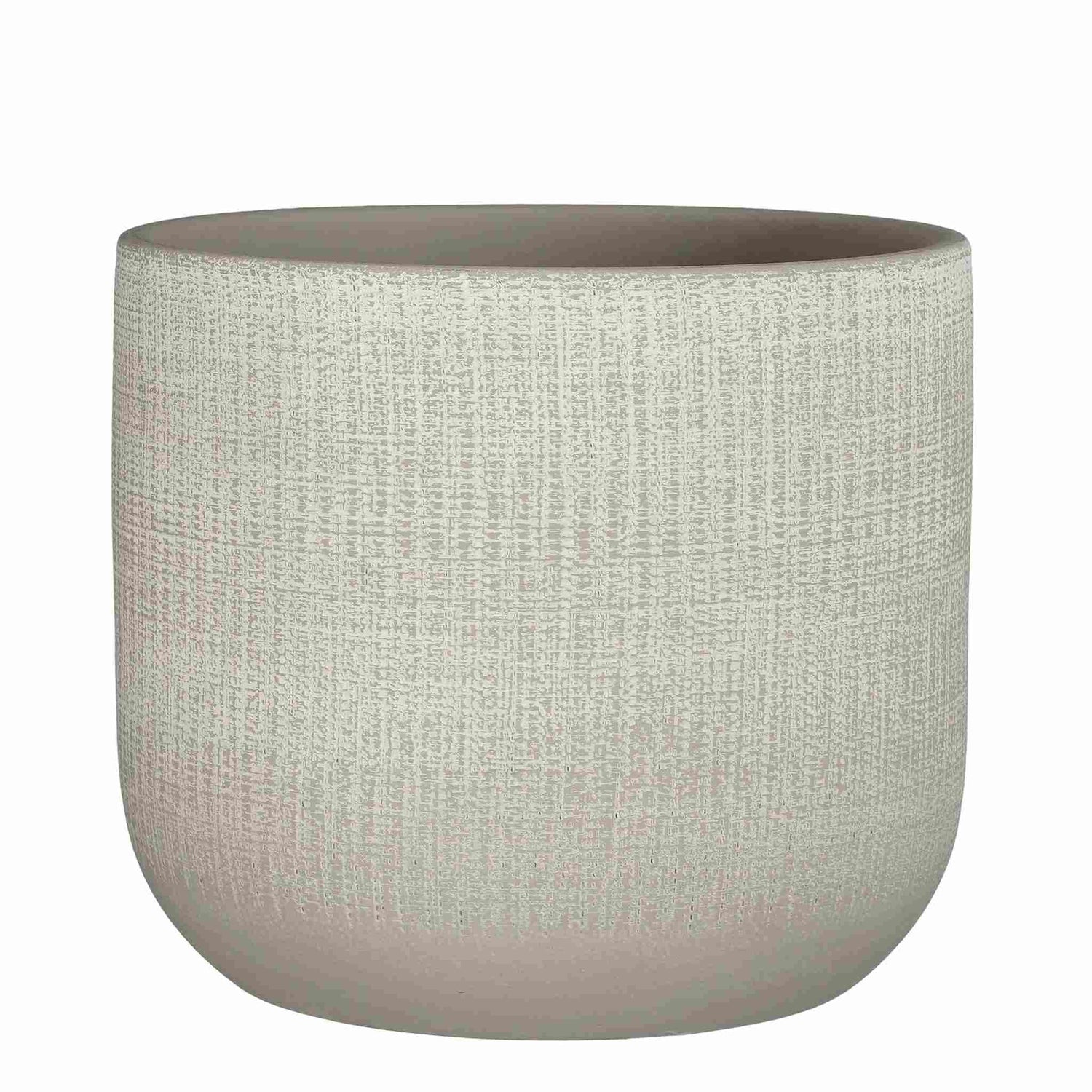 Mica Decorations Bloempot Florian - 24x24x22 cm - Terracotta - Lichtgrijs