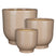 Mica Decorations Bloempot Tara - 30x30x30 cm - Keramiek - Creme- Set van 3