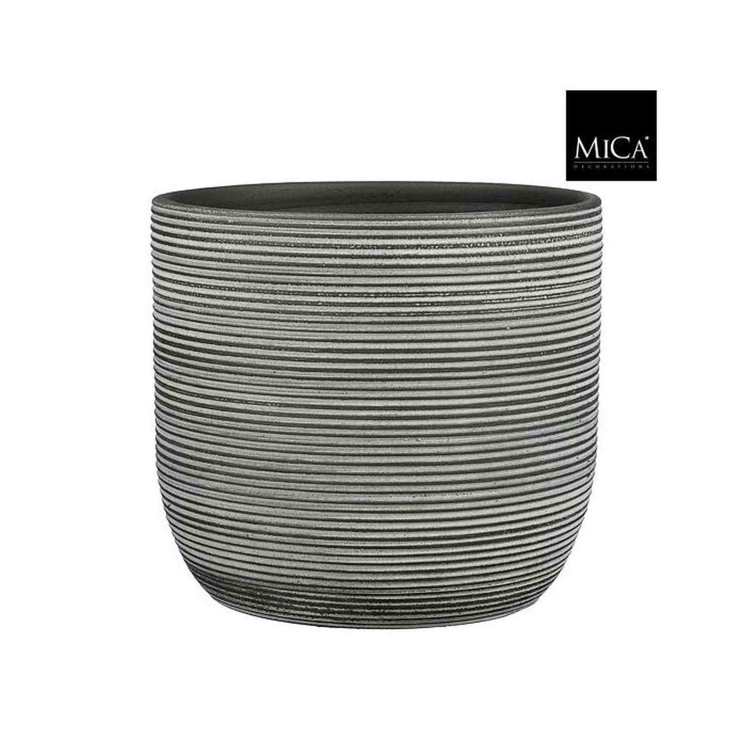 Mica Decorations Bloempot Samuel - 28x28x26 cm - Terracotta - Antraciet