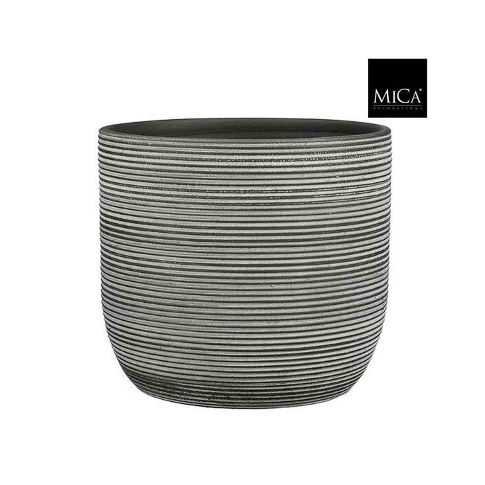 Mica Decorations Bloempot Samuel - 28x28x26 cm - Terracotta - Antraciet
