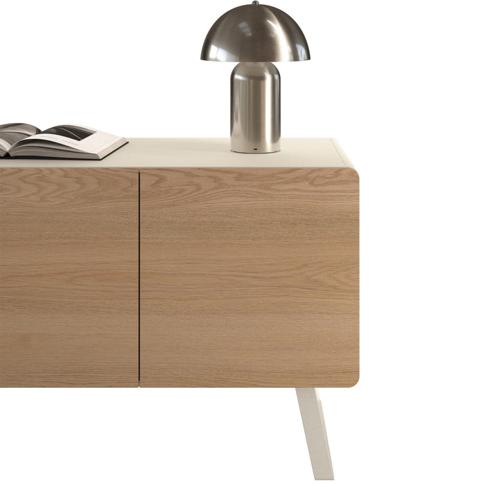 tectake® Kleine retro-tafellamp Kade, dimbaar - Mat Nikkel