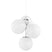 Globe Chandelier Mini hanglamp opaal|zilver