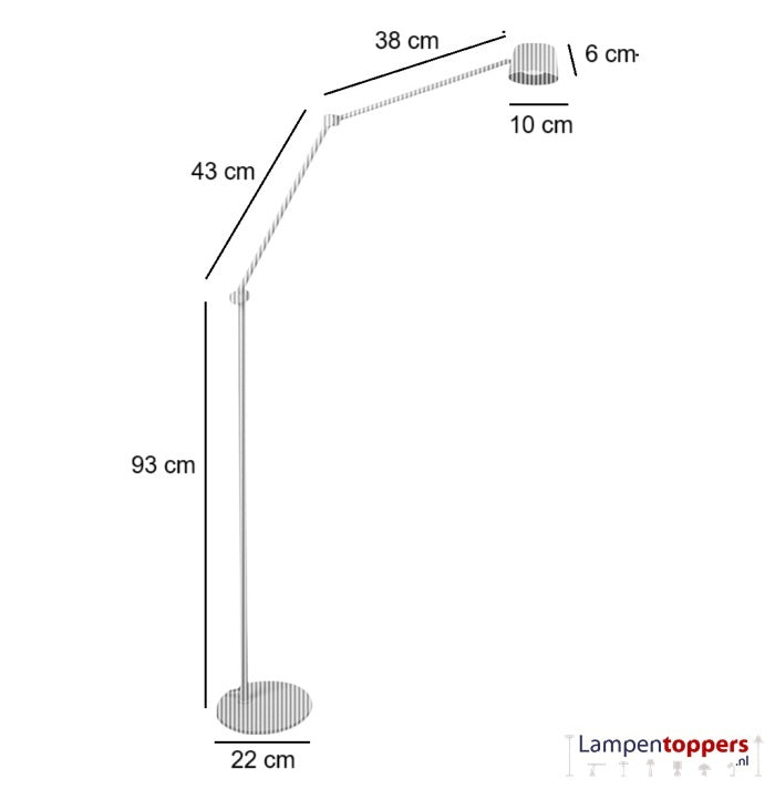 Freelight Vloerlamp Cugino Crème 2-Arm 6.2 Watt incl. Dimmer