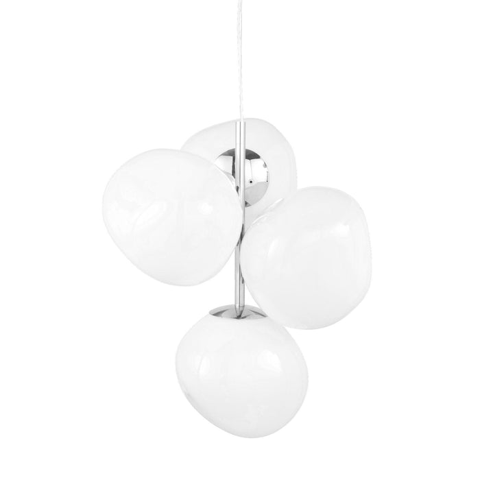 Melt Chandelier Mini hanglamp LED opaal|zilver