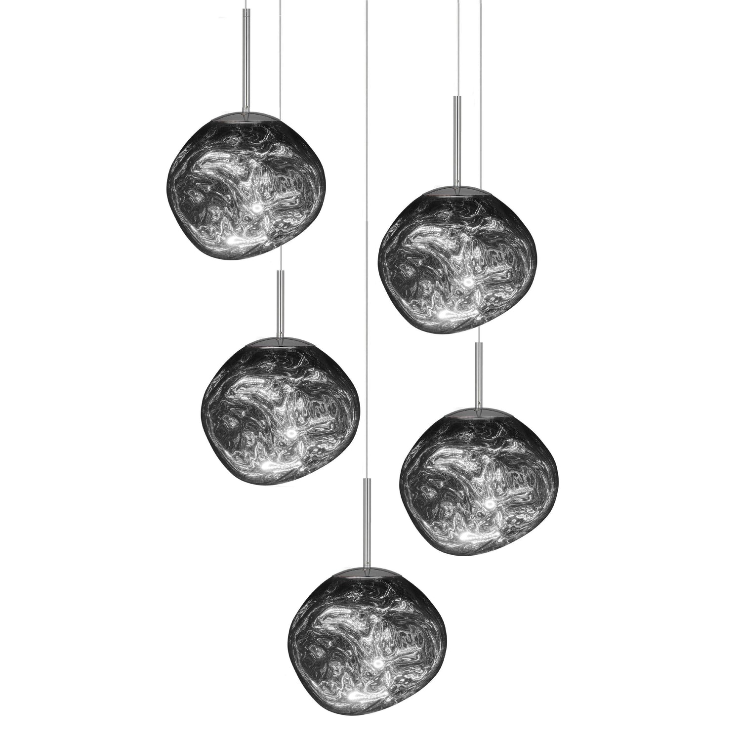 Melt Mini 5 cluster hanglamp Ø73 LED chroom