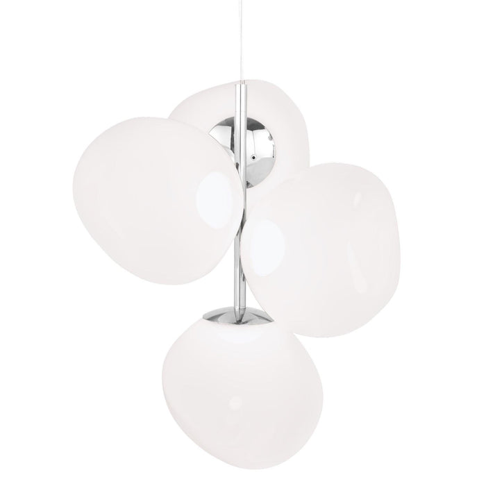 Melt Chandelier hanglamp LED small opaal|zilver