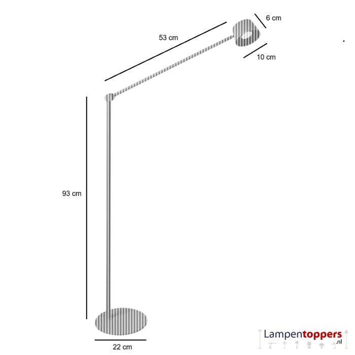 Freelight Vloerlamp Cugino Zwart 1-Arm 6.2 Watt incl. Dimmer