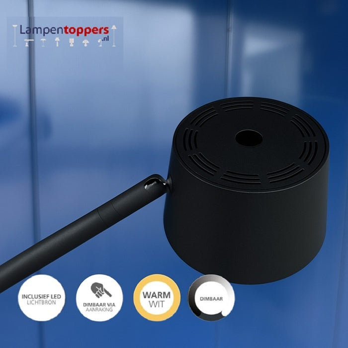 Freelight Vloerlamp Cugino Zwart 1-Arm 6.2 Watt incl. Dimmer