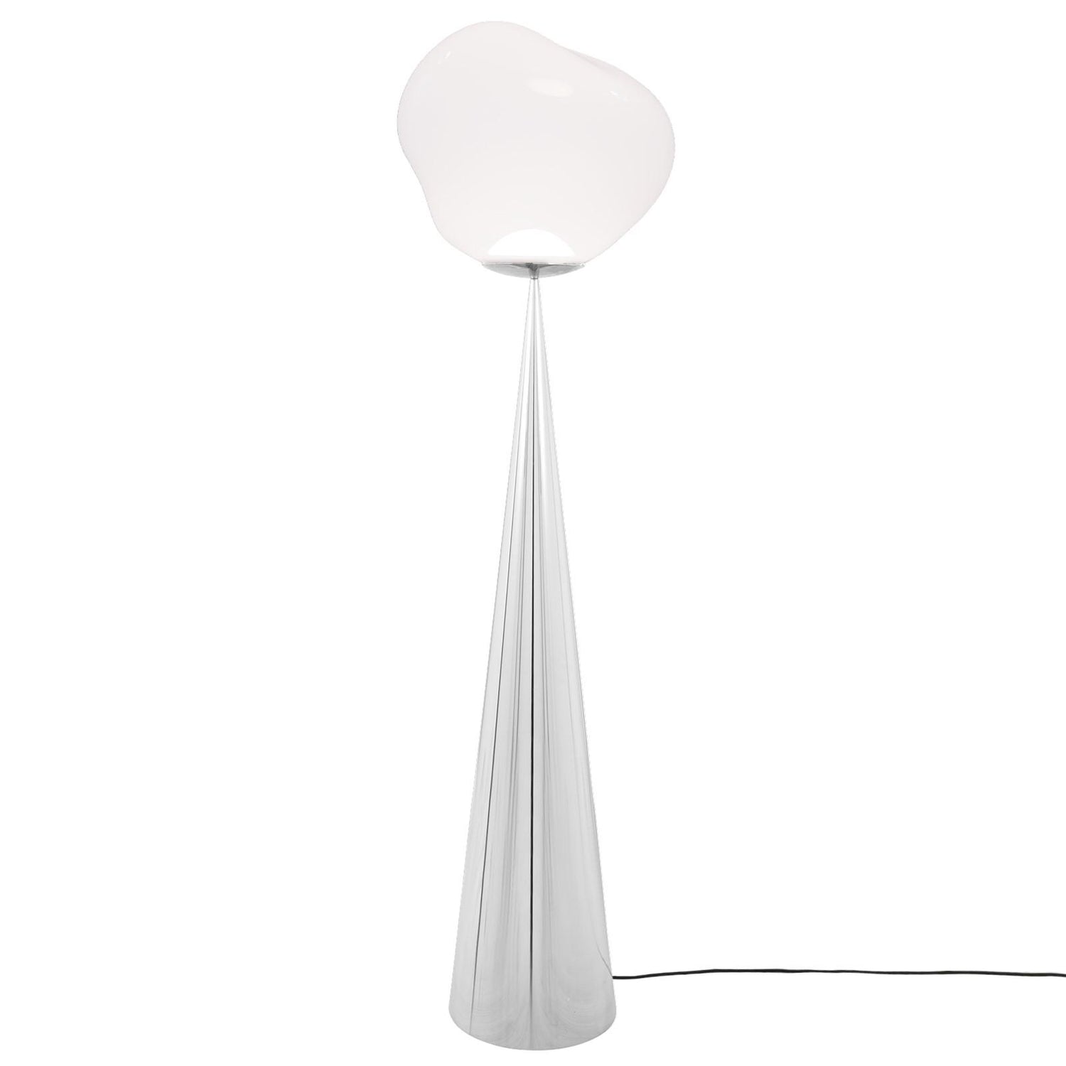 Melt Cone Fat vloerlamp LED zilver|opaal