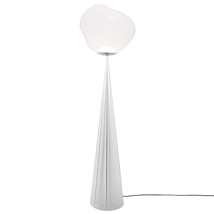 Melt Cone Fat vloerlamp LED zilver|opaal