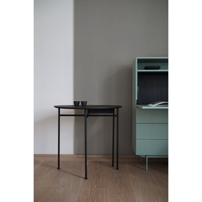 MINT Furniture Bijzettafel, D80 cm, H75 cm, Zwart gebeitst eiken