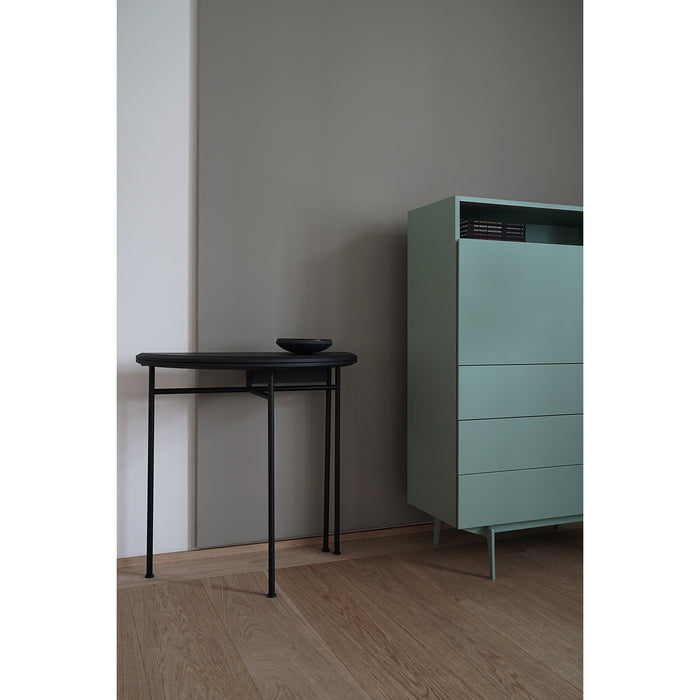 MINT Furniture Bijzettafel, D80 cm, H75 cm, Zwart gebeitst eiken