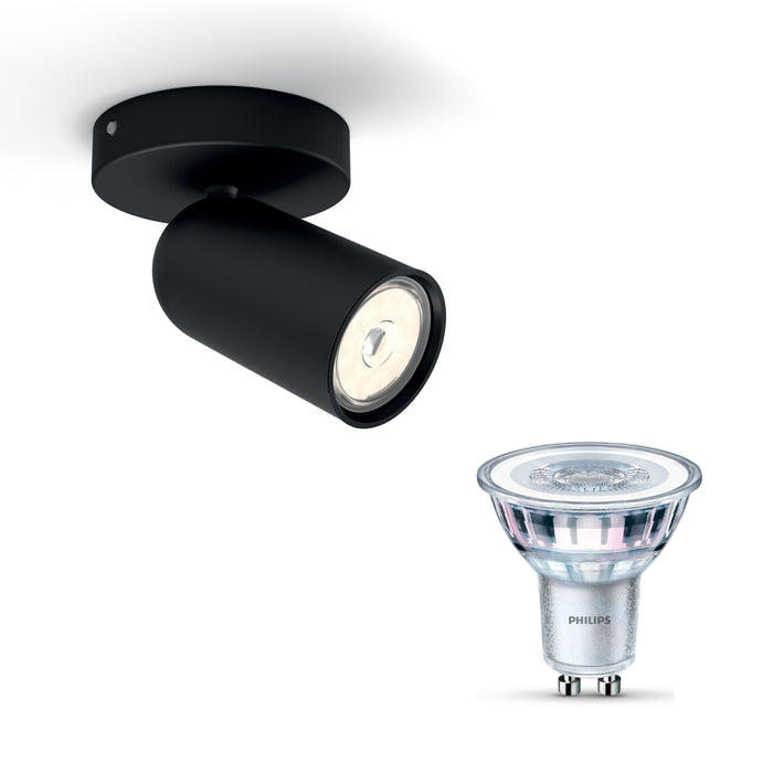 Philips Pongee Opbouwspot - Incl. Philips LED Lamp - Wandspot - 1 Spot