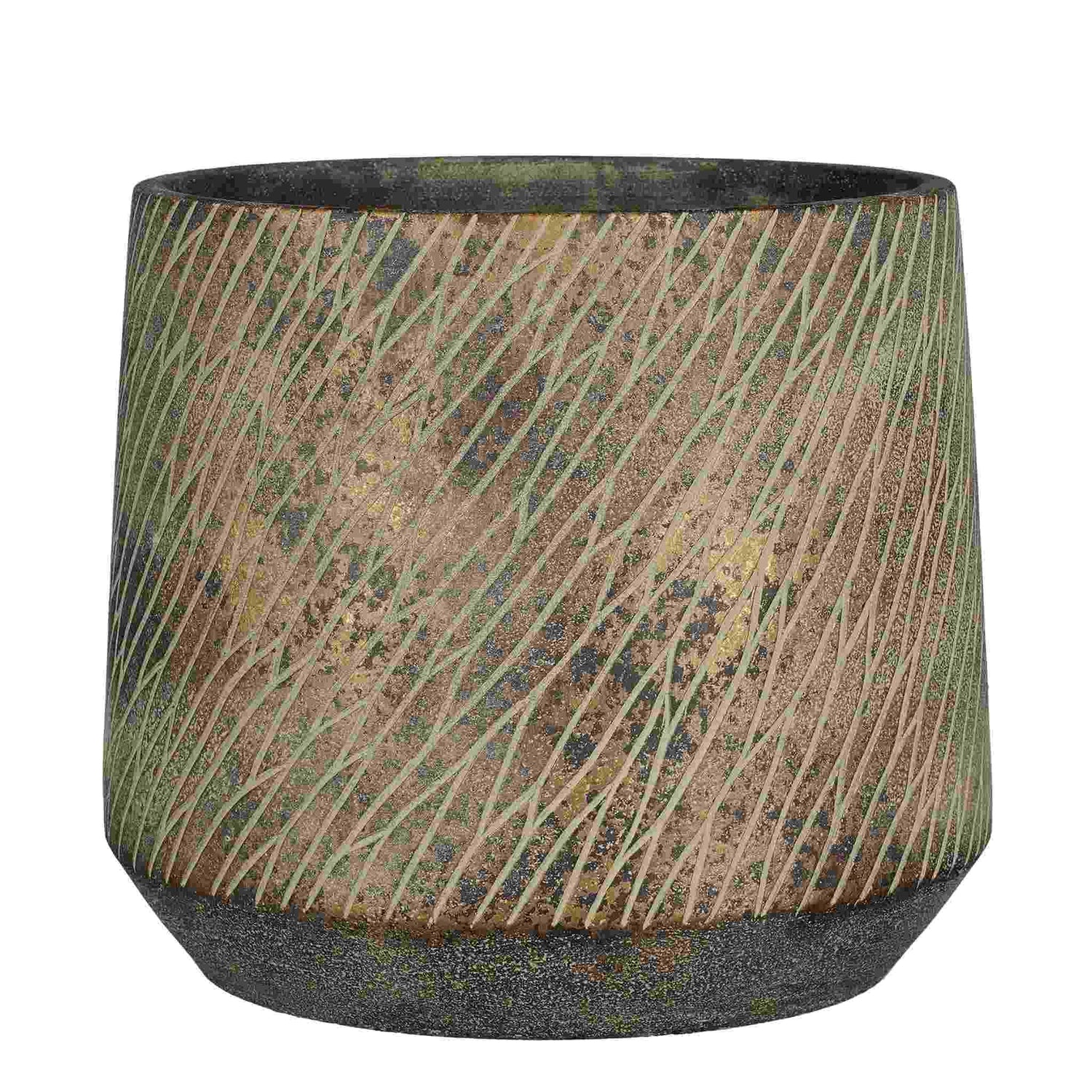 Mica Decorations Bloempot Camino - 23.5x23.5x20.5 cm - cement - Donker Bruin