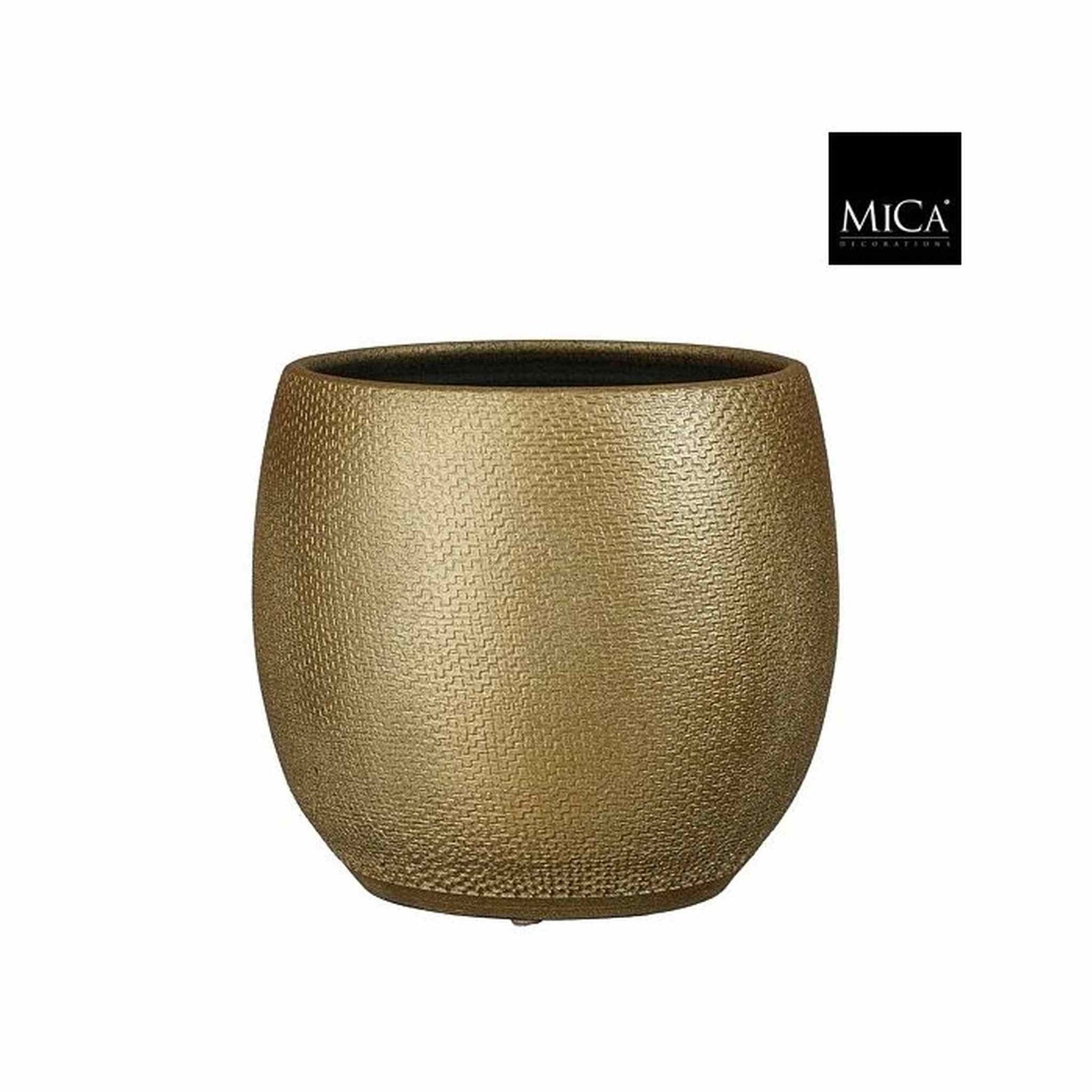 Mica Decorations Bloempot Porto - 22.5x22.5x23 cm - Terracotta - Goud,Metallic