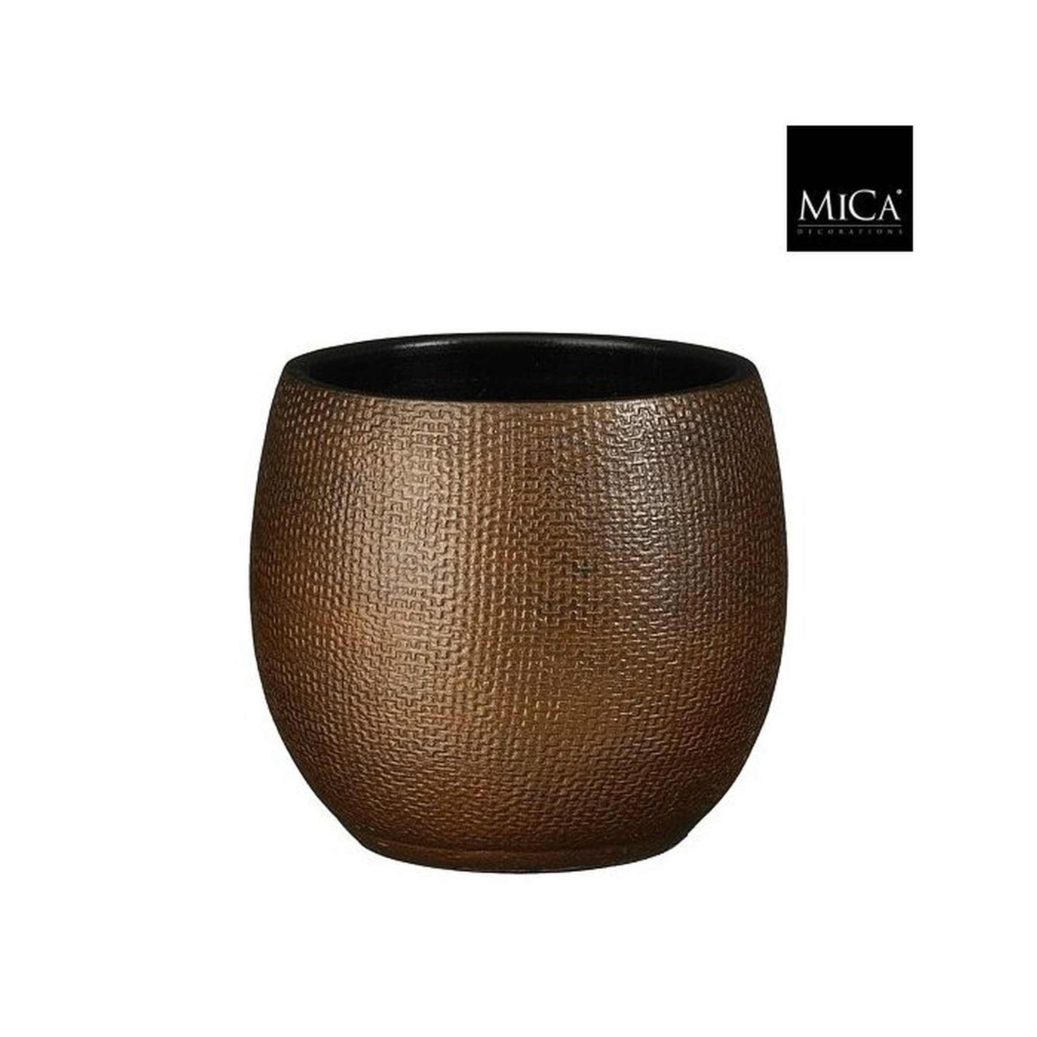 Mica Decorations Bloempot Porto - 17x17x17 cm - Terracotta - Brons,Metallic