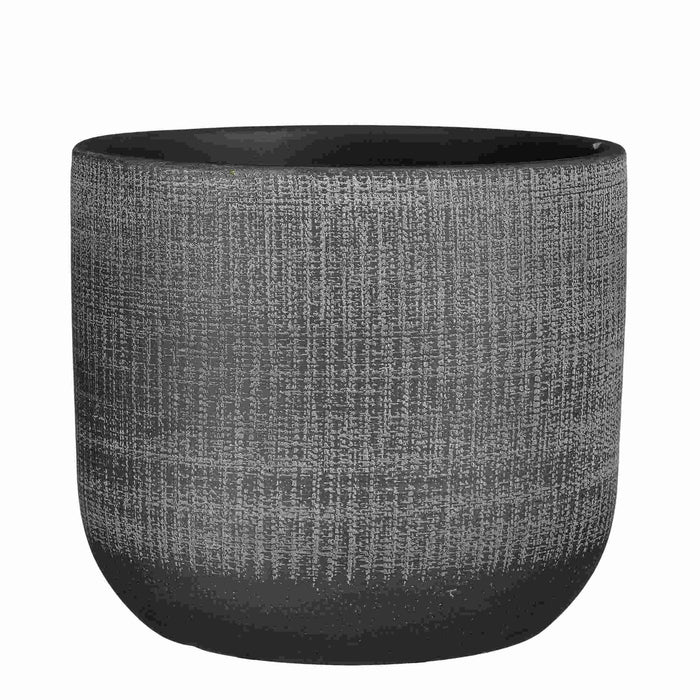 Mica Decorations Bloempot Florian - 24x24x22 cm - Terracotta - Donkergrijs