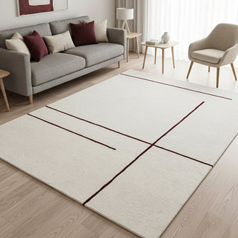 by fonQ Line Vloerkleed 200 x 300 cm - Rood