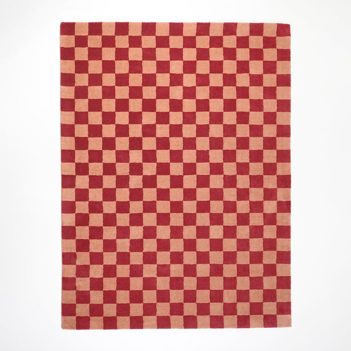by fonQ Check Vloerkleed 170 x 240 cm - Rood