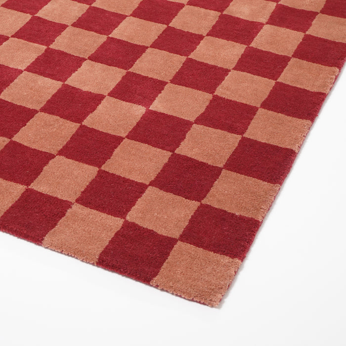 by fonQ Check Vloerkleed 170 x 240 cm - Rood