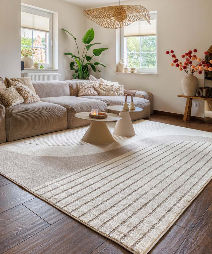 Nordic Weavers Japandi vloerkleed - Ridge Flow crème|beige - 80x150 cm