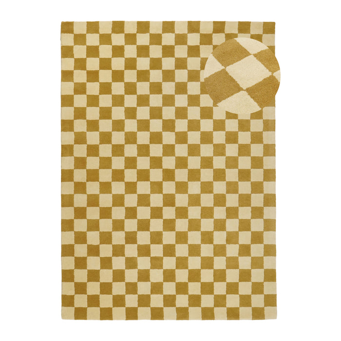 by fonQ Check Vloerkleed 170 x 240 cm - Olive