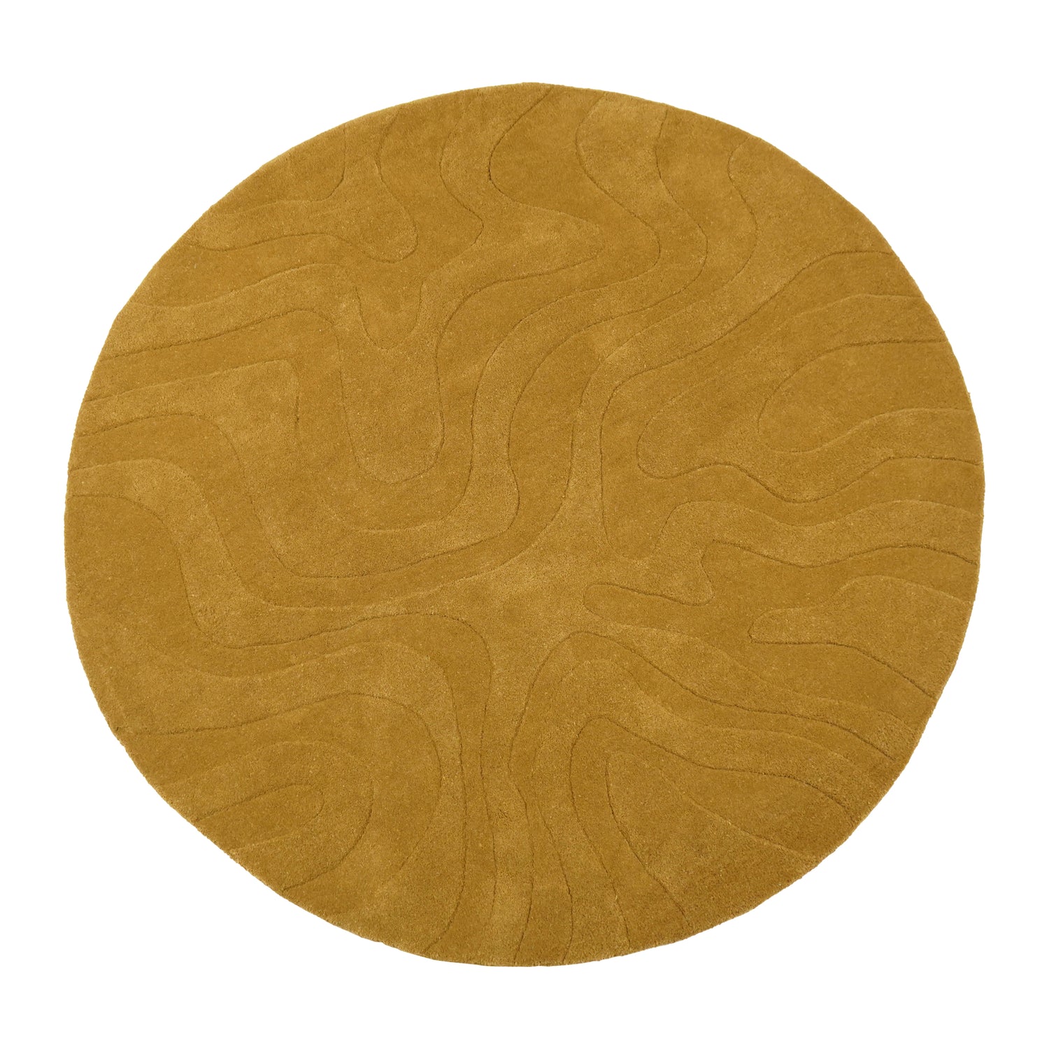 by fonQ Groovy Vloerkleed Ø 150 cm - Olive