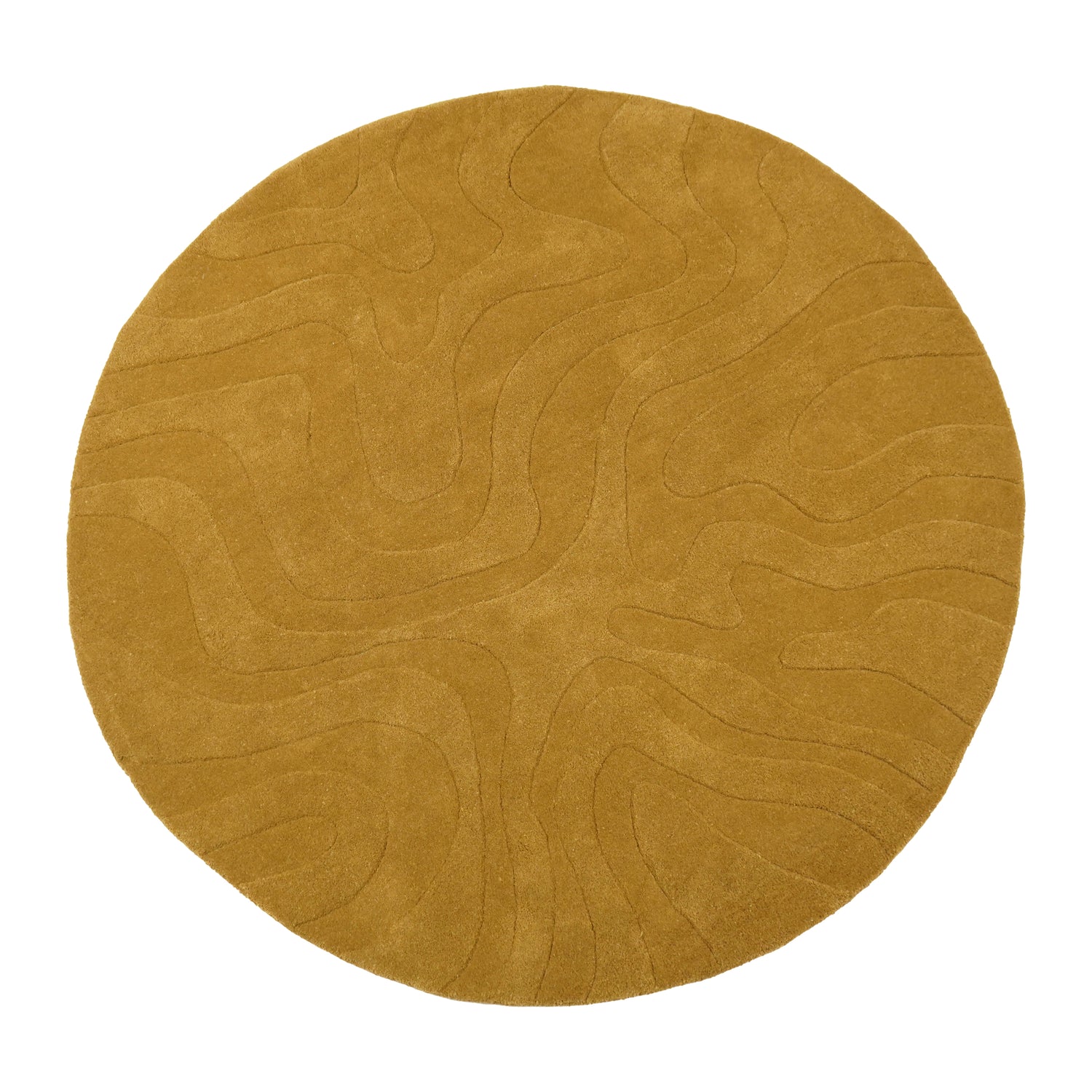 by fonQ Groovy Vloerkleed Ø 200 cm - Olive