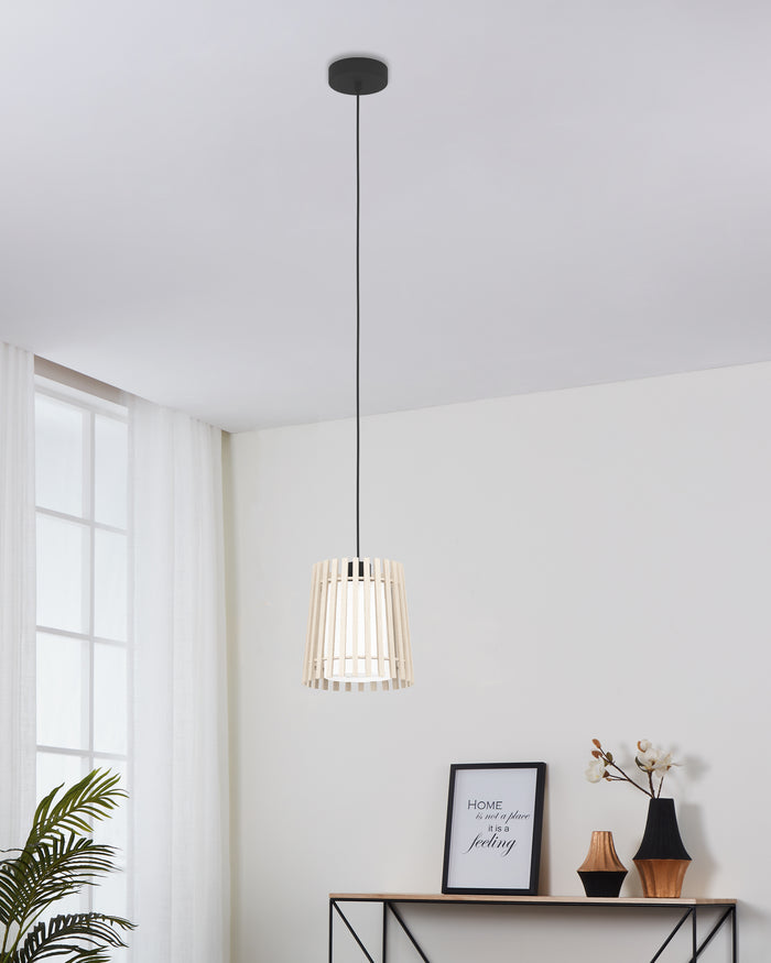 EGLO Fattoria Hanglamp - E27 - Ø 20 cm - Zwart|Bruin|Wit