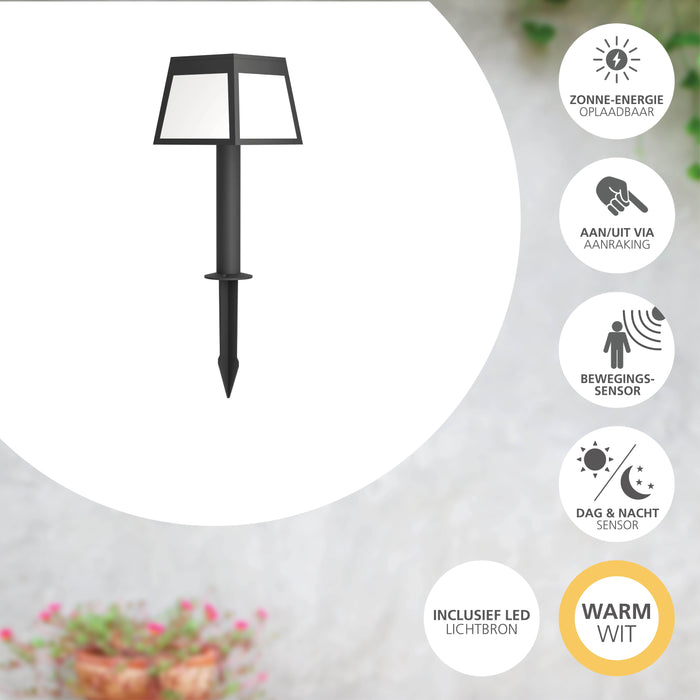 EGLO Altilia Solar Priklamp - LED - 56 cm - Zwart|Wit