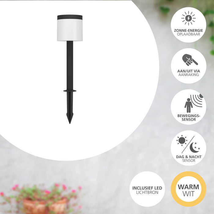 EGLO Pantete Solar Priklamp - LED - 65 cm - Zwart|Wit