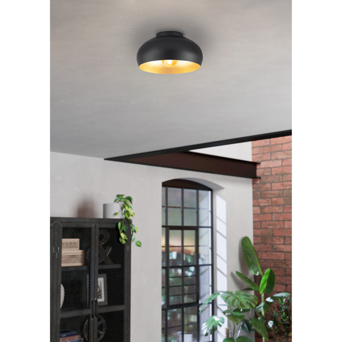 EGLO Mogano Mini Plafondlamp - E27 - Ø28 cm - Zwart|Bladgoud