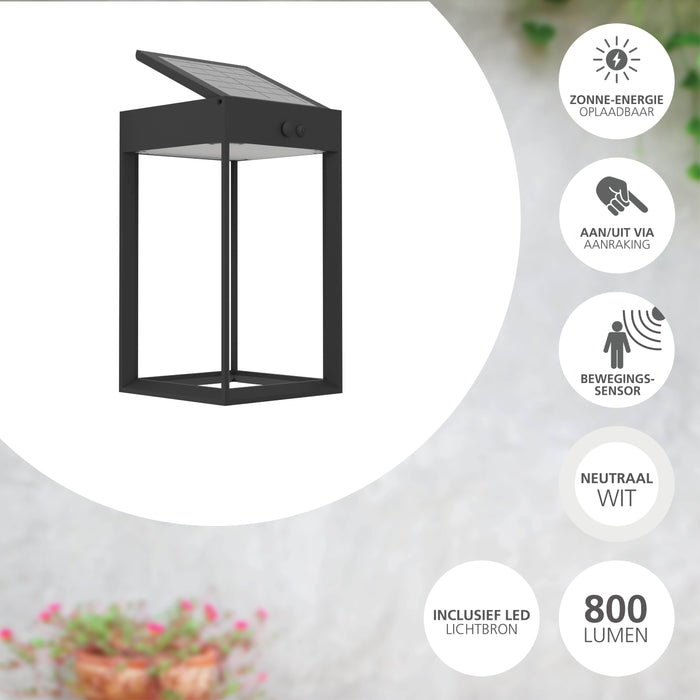 EGLO Suzzara Solar Wandlamp - LED - 25 cm - Zwart