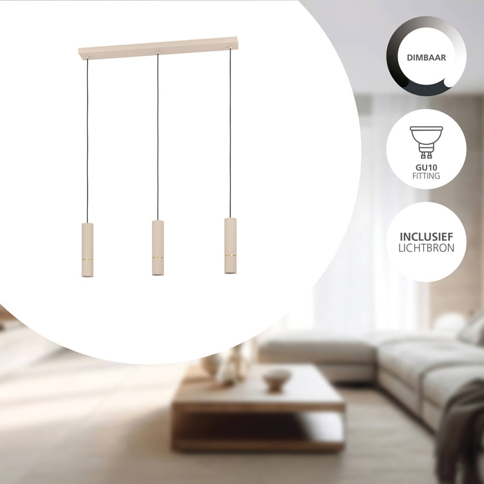 EGLO Caminia Hanglamp - GU10 - 77 cm - Zandkleur|Beige|Goud