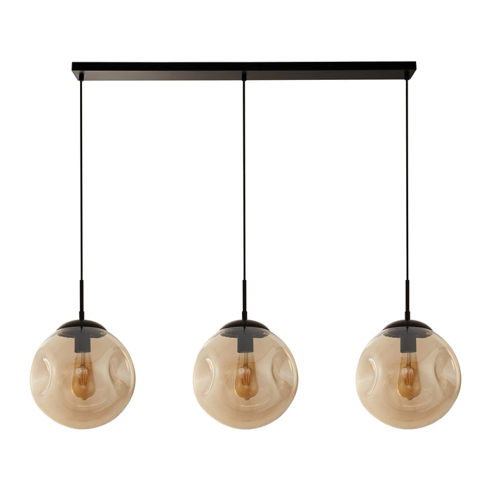 Searchlight Punch Hanglamp 3-lichts - Zwart / Champagne