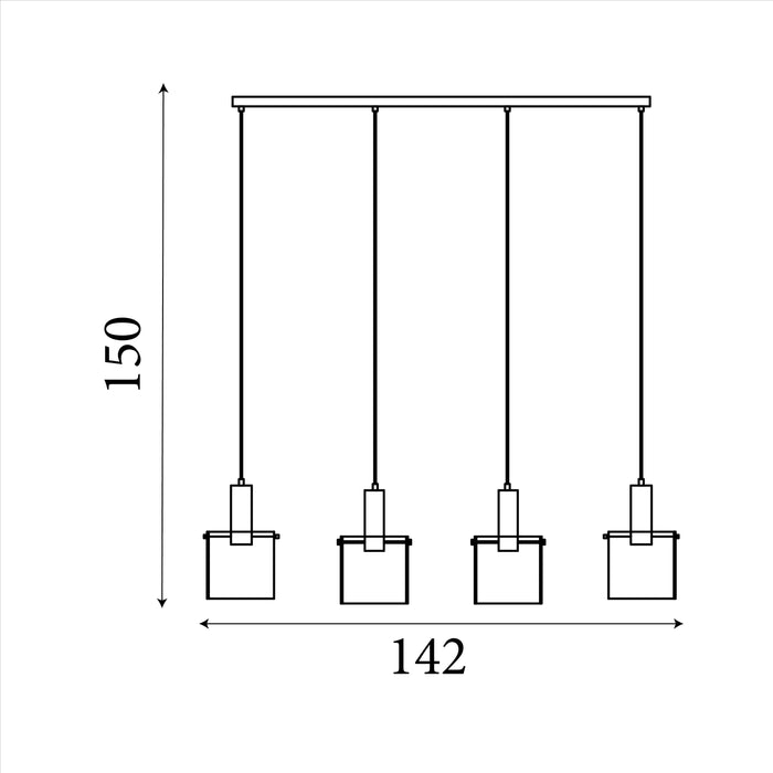 Searchlight Sweden Hanglamp 4-lichts Ø 22 cm - Mocha