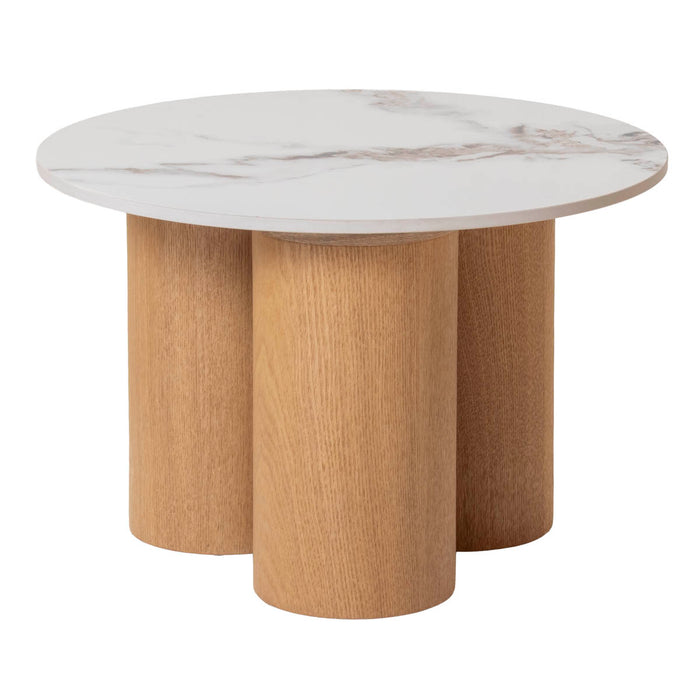 Giga Meubel - Salontafel Wit Keramiek|Naturel - Set Van 2 - Alita