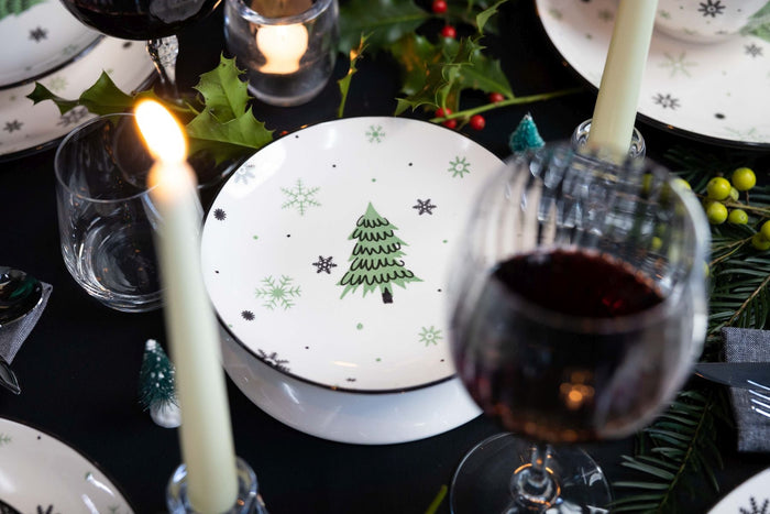 Cookinglife Kerstservies - Aardewerk - Groen 18-delig | 6 personen