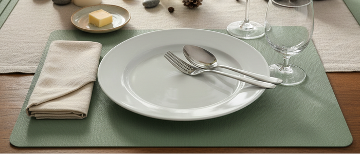 Cosy & Trendy Placemats Leather Look Basil 43 x 30 cm - 6 Stuks