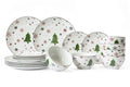 Cookinglife Kerstservies - Porselein - Rood 18-delig | 6 personen