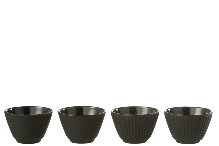 J-Line theemok - metaal - zwart - 2 dozen van 2 stuks