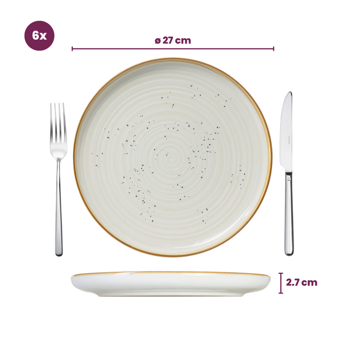 Cosy & Trendy Dinerborden Baltic Vanilla ø 27 cm - 6 stuks