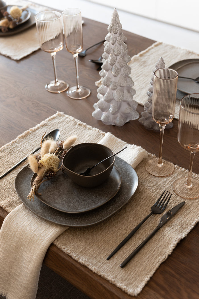 J-Line kom Louise - keramiek - bruin - medium - 6 stuks