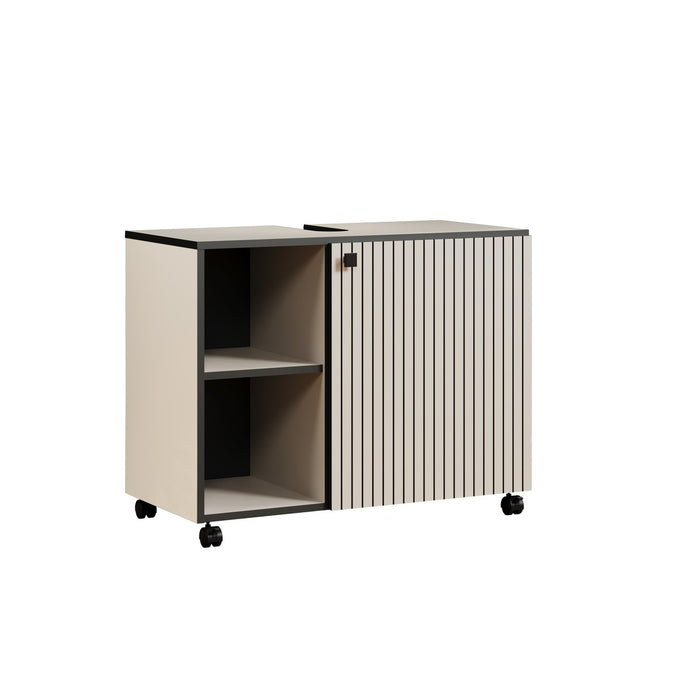 Calicosy - Onderkast met wielen, 1 deur en 2 open PUREBLISS - H64 cm