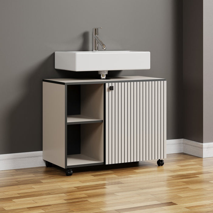 Calicosy - Onderkast met wielen, 1 deur en 2 open PUREBLISS - H64 cm